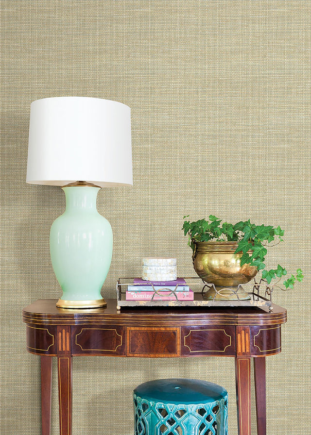 Kent Seafoam Faux Grasscloth Woven Wallpaper with Coastal Graphic Texture - Chesapeake 3123-01694