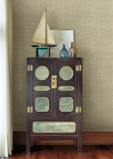 Kent Seafoam Faux Grasscloth Woven Wallpaper with Coastal Graphic Texture - Chesapeake 3123-01694