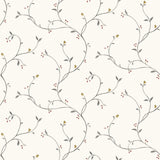 Kurt Black Tin Star Trail Wallpaper with Country Botanical Star Motif - Chesapeake 3123-091510