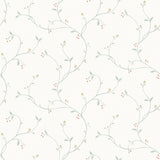 Kurt Seafoam Tin Star Trail Wallpaper with Country Stars & Botanical Vines - Chesapeake 3123-09159