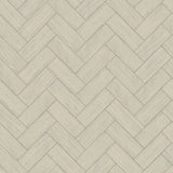 Kaliko Green Wood Herringbone Wallpaper with Farmhouse Tile Graphic Pattern - Chesapeake 3123-10104