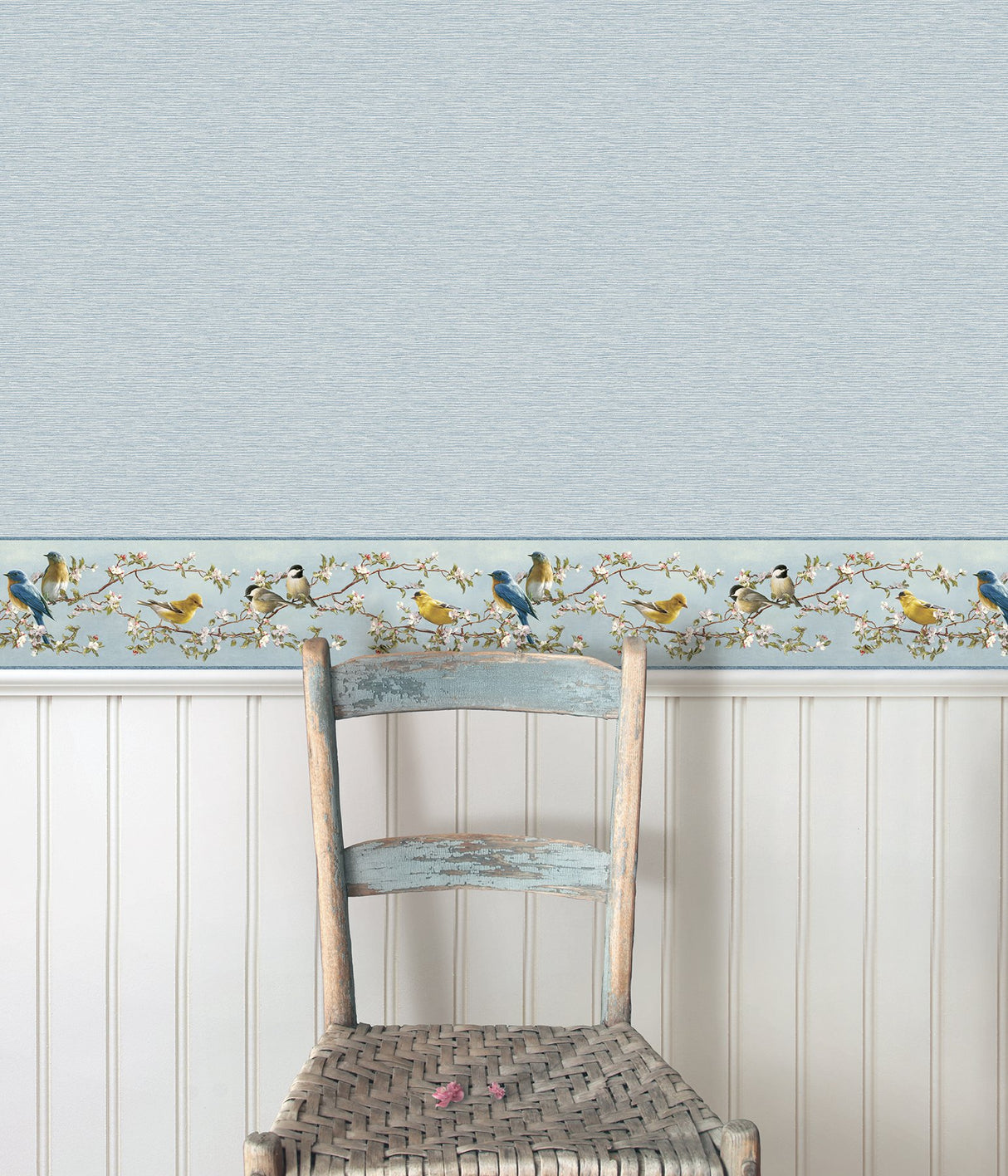 Gump Light Blue Faux Grasscloth Wallpaper with Textured Woven Look - Chesapeake 3123-10202