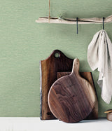 Gump Green Faux Grasscloth Wallpaper with Farmhouse Graphics Pattern - Chesapeake 3123-10204