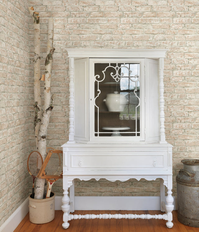 Arlington Rust Brick Wallpaper with Farmhouse Faux Brick Pattern - Chesapeake 3123-12482