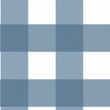 Amos Navy Gingham Wallpaper with Linen-Look Plaid Pattern - Chesapeake 3123-12533