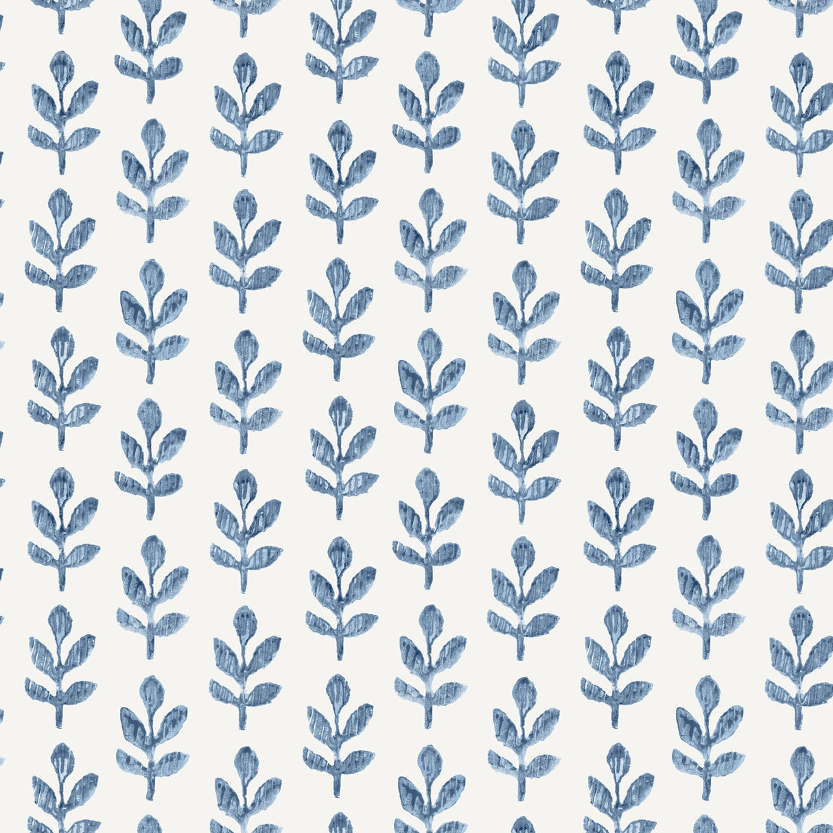 Whiskers Blue Leaf Wallpaper with Scandinavian Botanical Motif - Chesapeake 3123-13841