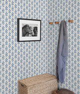 Whiskers Blue Leaf Wallpaper with Scandinavian Botanical Motif - Chesapeake 3123-13841