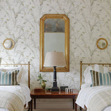 Meadowlark Yellow Botanical Wallpaper with Birds and Butterflies - Chesapeake 3123-193210