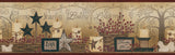 Caring Candles Red Country Border with Rustic Candles, Stars and Berry Motif - Chesapeake 3123-2281