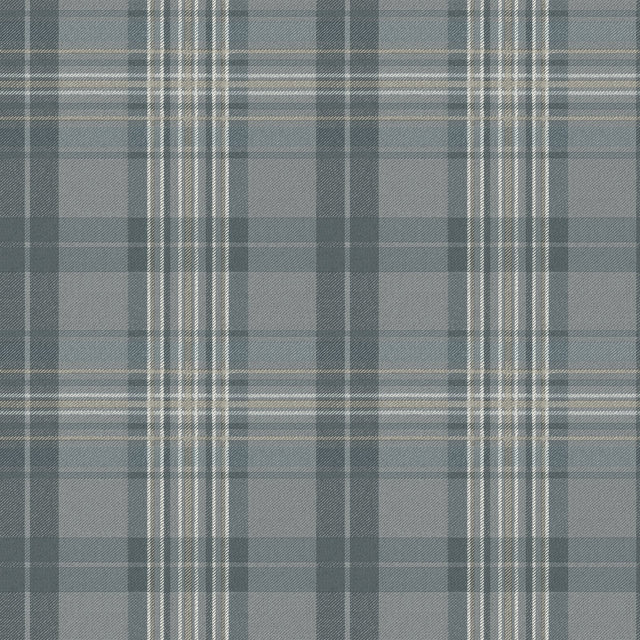 Austin Slate Plaid Wallpaper with Country Plaids Pattern - Chesapeake 3123-330214