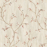Justine Light Grey Berry Trail Wallpaper with Country Botanical Trail Motif - Chesapeake 3123-44031