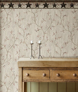 Justine Light Grey Berry Trail Wallpaper with Country Botanical Trail Motif - Chesapeake 3123-44031