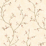 Justine Khaki Berry Trail Wallpaper with Country Botanical Trails Motif - Chesapeake 3123-44034