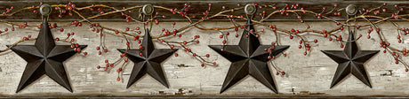 Ennis Black Rustic Barn Star Wallpaper Border by Chesapeake - RJ44601