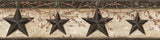 Ennis Charcoal Rustic Barn Star Border Wallpaper with Country Stars Graphic Pattern - Chesapeake 3123-44602