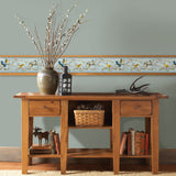 Songbird Sky Blue Trail Border with Birds Graphics - Chesapeake 3123-48511