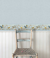 Songbird Sky Blue Trail Border with Birds Graphics - Chesapeake 3123-48511