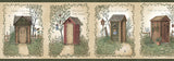 Fisher Sage Outhouse Wallpaper Border by Chesapeake - RJ50321