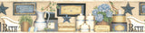 Martha Blue Country Bath Wallpaper Border by Chesapeake - RJ63101