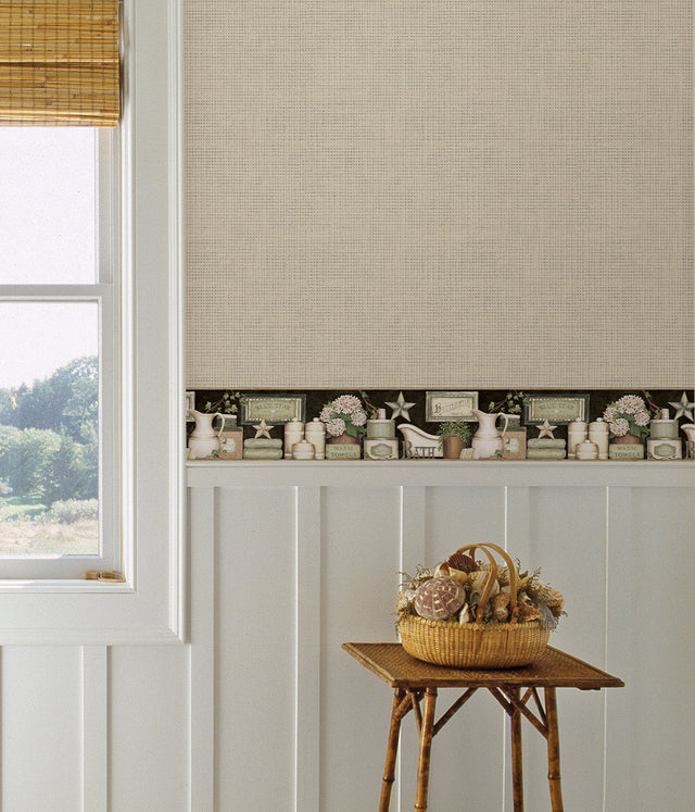 Martha Black Country Bath Wallpaper Border with Novelty Graphics - Chesapeake 3123-63102