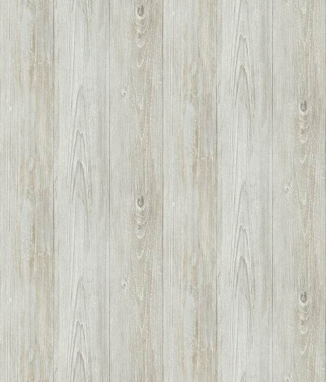 Mapleton Seafoam Wood Wallpaper with Rustic Faux Wood Plank Pattern - Chesapeake 3123-64227