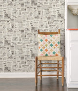 Adamstown Cream Newspaper Classifieds Wallpaper with Vintage Newspaper Ads - Chesapeake 3123-64271