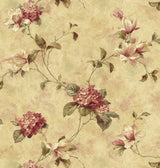 Magnolia Yellow Hydrangea Trail Wallpaper with Country Botanical Floral Pattern - Chesapeake 3123-76304