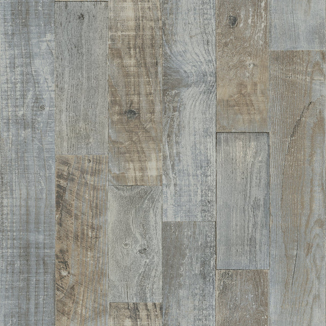 Chebacco Slate Wood Planks Wallpaper with Rustic Wood Plank Motif - Chesapeake 3124-12691