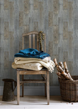 Chebacco Slate Wood Planks Wallpaper with Rustic Wood Plank Motif - Chesapeake 3124-12691