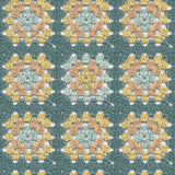 Maud Teal Crochet Geometric Wallpaper with Granny Square Motif - Chesapeake 3124-13862