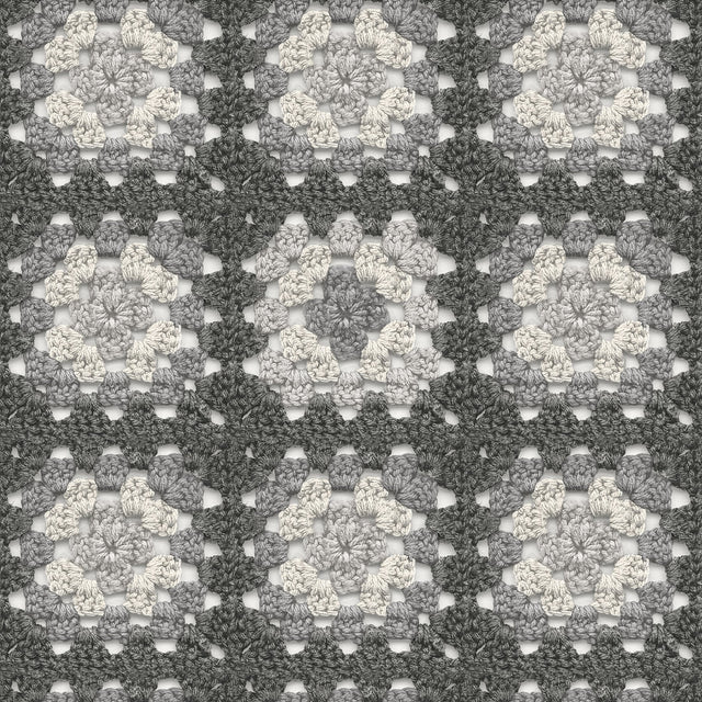 Maud Grey Crochet Geometric Wallpaper with Eclectic Abstract Geometric Pattern - Chesapeake 3124-13865