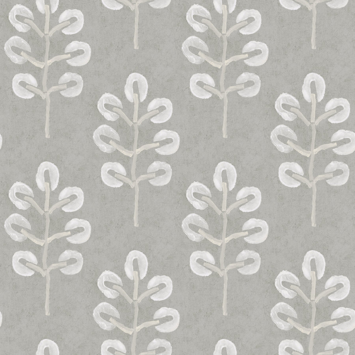 Plum Tree Grey Botanical Wallpaper with Block-Print Tree Motif - Chesapeake 3124-13876