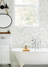 Walden Grey Forest Wallpaper with Modern Botanical Trees Pattern - Chesapeake 3124-13892