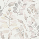 Pinnate Blush Leaves Wallpaper with Watercolor Botanical Motif - Chesapeake 3124-13906