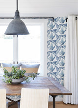 Janetta Blue Butterfly Wallpaper with Watercolor Butterfly Motif - Chesapeake 3124-13932