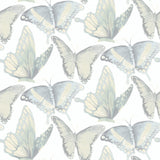 Janetta Mint Butterfly Wallpaper with Bohemian Hand-Painted Butterfly Pattern - Chesapeake 3124-13935