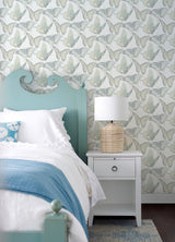 Janetta Mint Butterfly Wallpaper with Bohemian Hand-Painted Butterfly Pattern - Chesapeake 3124-13935