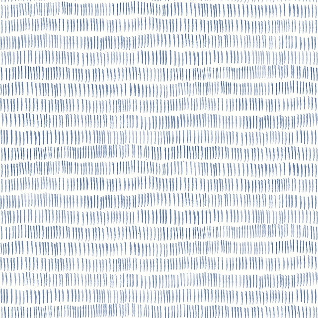 Pips Navy Watercolor Brushstrokes Wallpaper with Abstract Geometric Brush Mark Pattern - Chesapeake 3124-13942