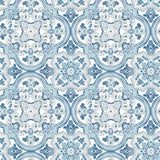 Concord Blue Medallion Wallpaper with Bohemian Abstract Medallions - Chesapeake 3124-13962