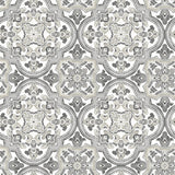 Concord Black Medallion Wallpaper with Bohemian Abstract Medallions - Brewster 3124-13964