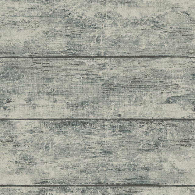 Cabin Teal Wood Planks Wallpaper with Farmhouse Wood Plank Pattern - Chesapeake 3124-13973