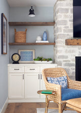 Solitude Light Blue Distressed Texture Wallpaper with Raised Ink Texture - Chesapeake 3124-13983