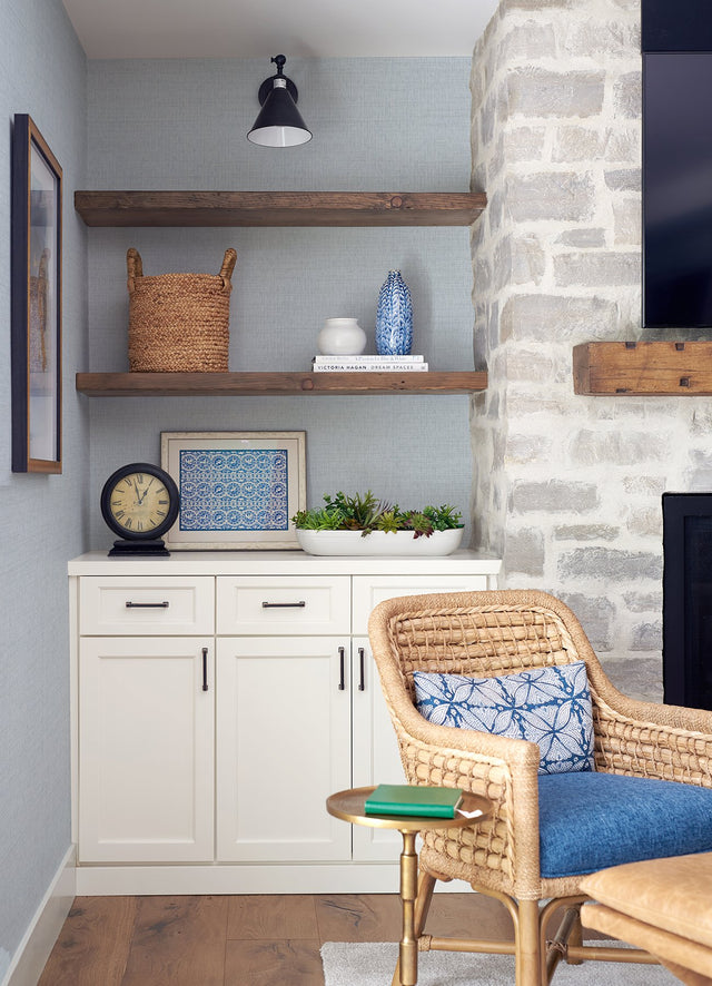 Solitude Light Blue Distressed Texture Wallpaper with Raised Ink Texture - Chesapeake 3124-13983