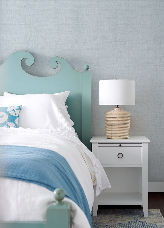 Solitude Light Blue Distressed Texture Wallpaper with Raised Ink Texture - Chesapeake 3124-13983