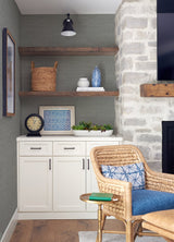 Solitude Grey Distressed Texture Wallpaper with Raised Ink Woven Look - Chesapeake 3124-13985
