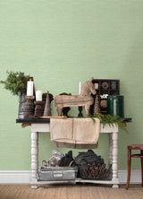 Agave Green Faux Grasscloth Wallpaper with Textured Faux Grasscloth Pattern - Chesapeake 3124-24284