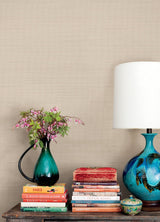 Spinnaker Peach Netting Wallpaper with Fabric Texture Motif - Chesapeake 3125-71052