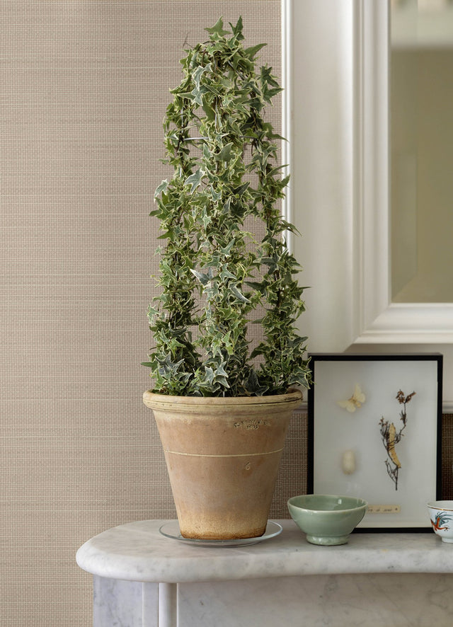Spinnaker Peach Netting Wallpaper with Fabric Texture Motif - Chesapeake 3125-71052