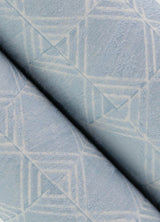 Button Block Blue Geometric Wallpaper with Hand-Drawn Quilt Motif - Chesapeake 3125-72305