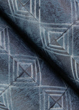Button Block Navy Geometric Wallpaper with Farmhouse Graphic Motif - Chesapeake 3125-72306